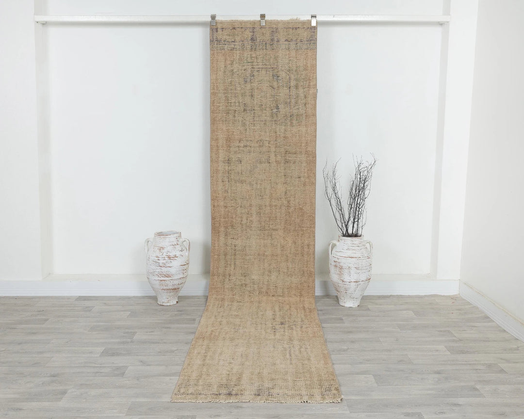 Blue Turkish Oushak Rug 2'7" x 11'4" Hand-Knotted