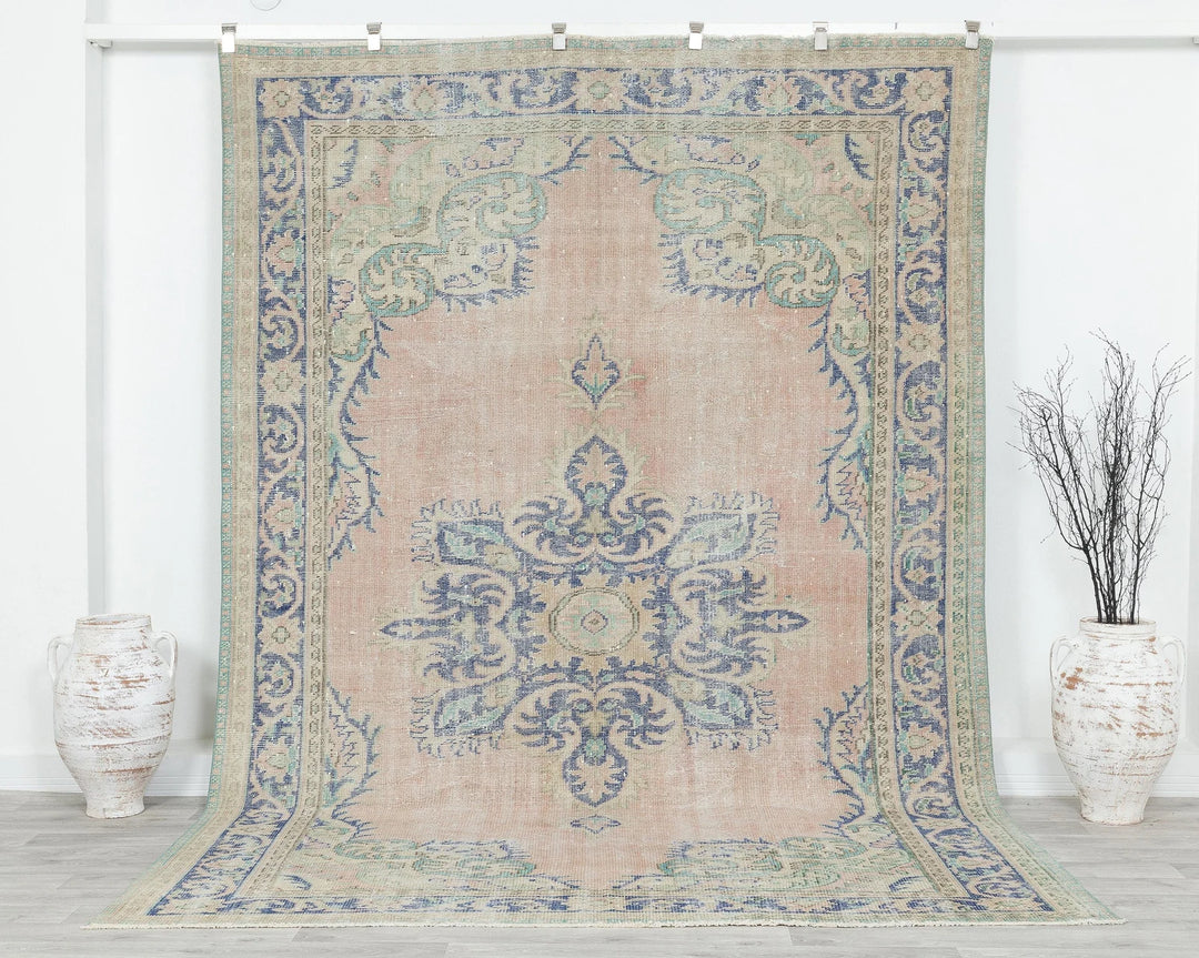 Multicolor Turkish Oushak Rug 10' x 6' 11" Hand-Knotted | No. VR95912
