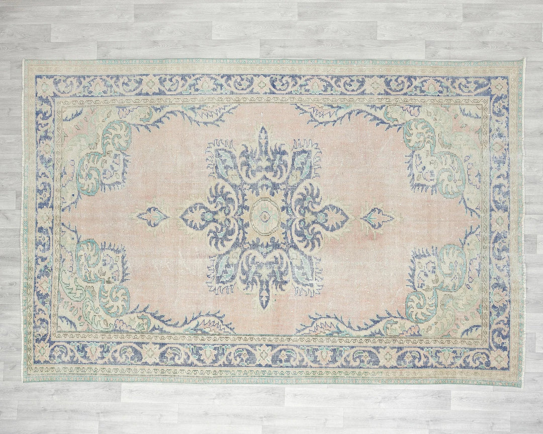 Multicolor Turkish Oushak Rug 10' x 6' 11" Hand-Knotted | No. VR95912