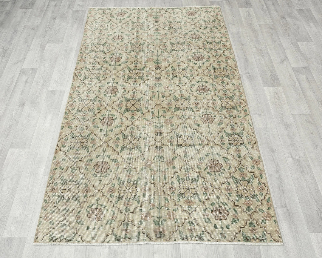 Multicolor Turkish Oushak Rug 6'8" x 3'11" Hand-Knotted | No. VR95962