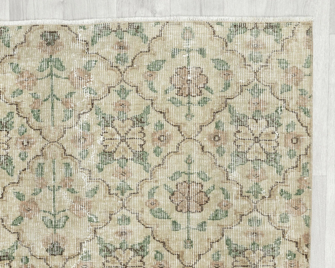 Multicolor Turkish Oushak Rug 6'8" x 3'11" Hand-Knotted | No. VR95962