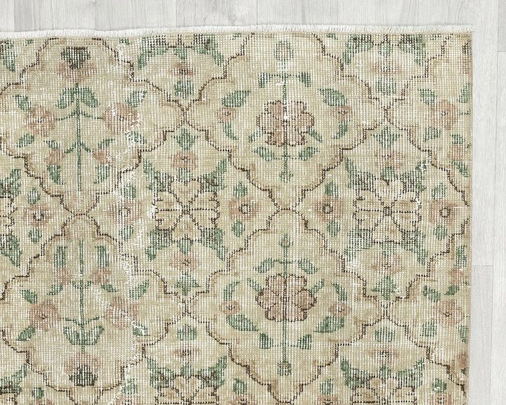 Multicolor Turkish Oushak Rug 6'8" x 3'11" Hand-Knotted | No. VR95962