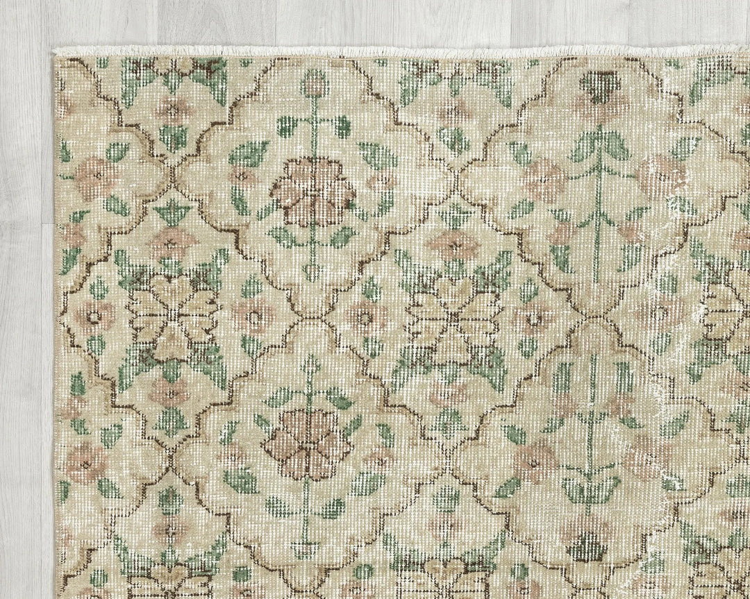 Multicolor Turkish Oushak Rug 6'8" x 3'11" Hand-Knotted | No. VR95962