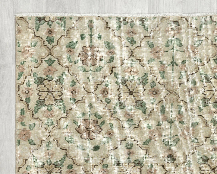 Multicolor Turkish Oushak Rug 6'8" x 3'11" Hand-Knotted | No. VR95962