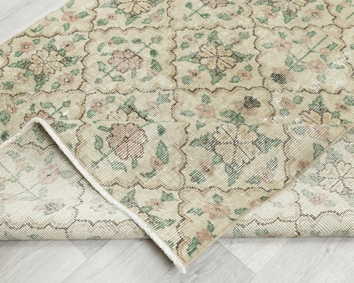 Multicolor Turkish Oushak Rug 6'8" x 3'11" Hand-Knotted | No. VR95962