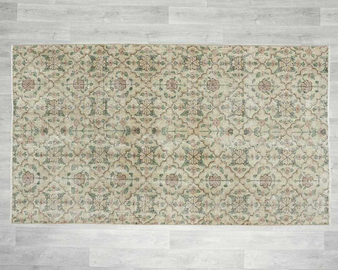 Multicolor Turkish Oushak Rug 6'8" x 3'11" Hand-Knotted | No. VR95962