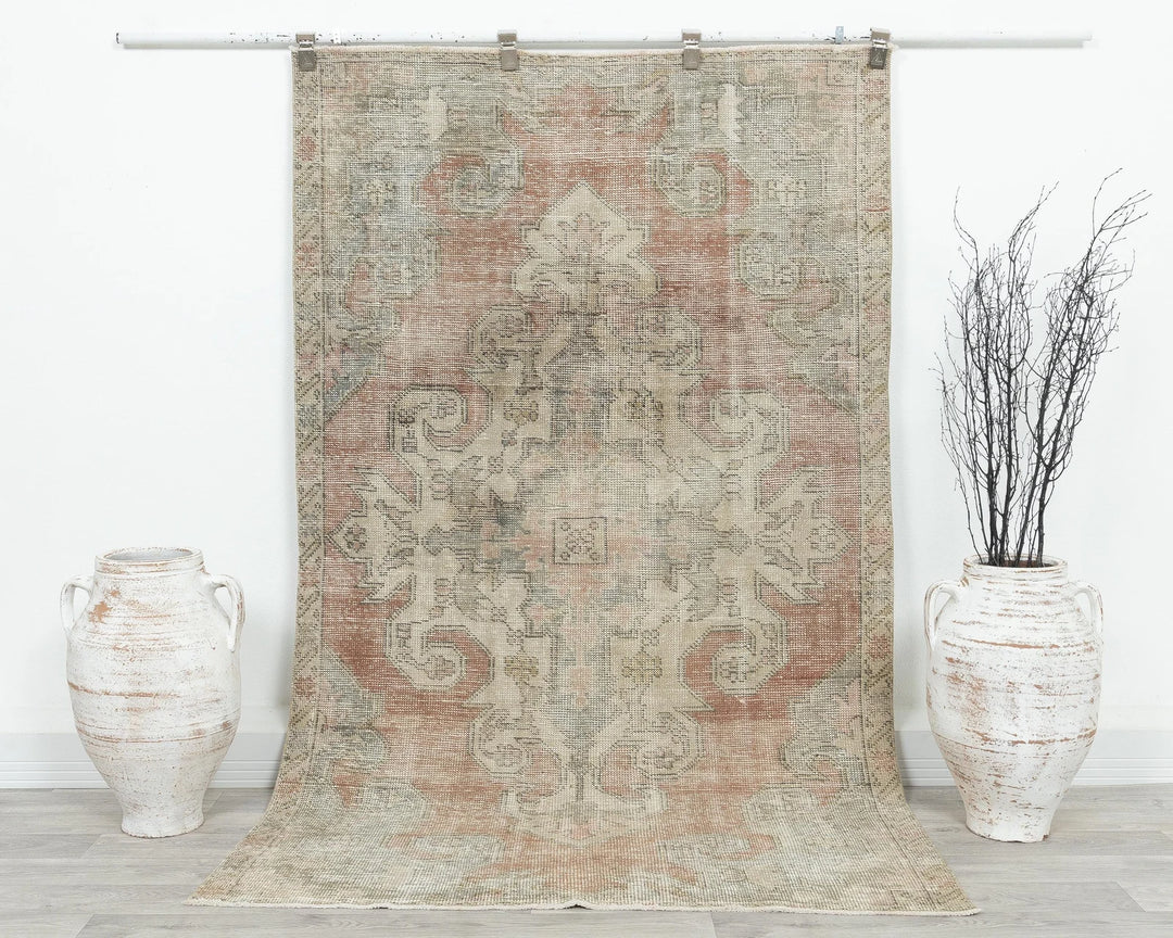 Multicolor Turkish Oushak Rug 4' 1" x 6' 8" Hand-Knotted | No. VR95975