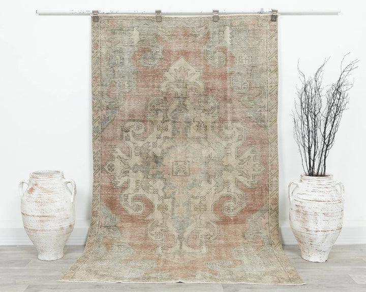 Multicolor Turkish Oushak Rug 4' 1" x 6' 8" Hand-Knotted | No. VR95975