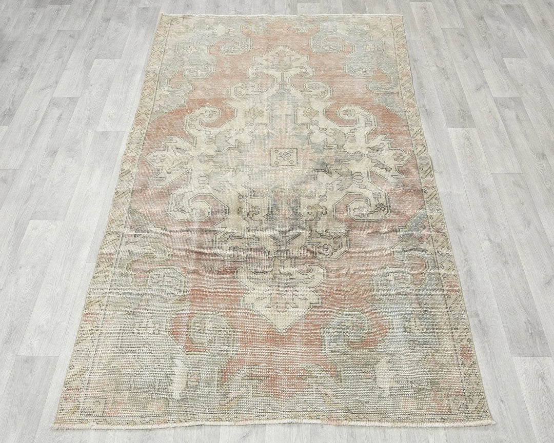 Multicolor Turkish Oushak Rug 4' 1" x 6' 8" Hand-Knotted | No. VR95975