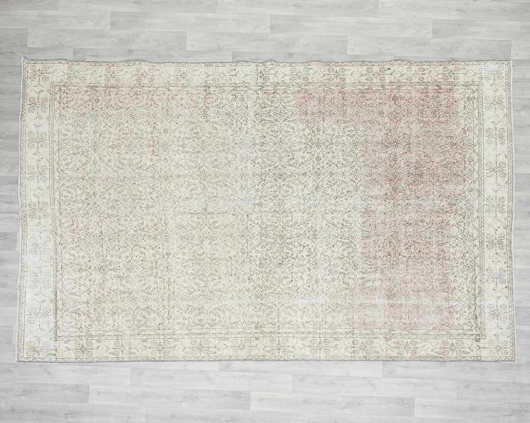Multicolor Turkish Oushak Rug 6'6" x 9'11" Hand-Knotted | No. VR95982