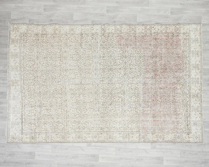 Multicolor Turkish Oushak Rug 6'6" x 9'11" Hand-Knotted | No. VR95982
