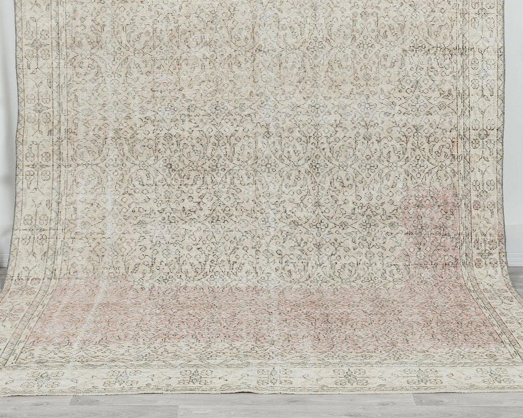 Multicolor Turkish Oushak Rug 6'6" x 9'11" Hand-Knotted | No. VR95982