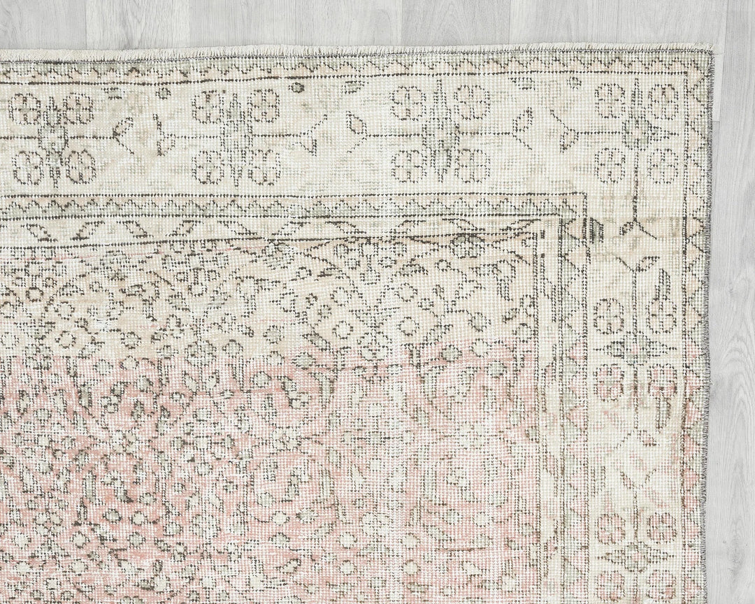 Multicolor Turkish Oushak Rug 6'6" x 9'11" Hand-Knotted | No. VR95982