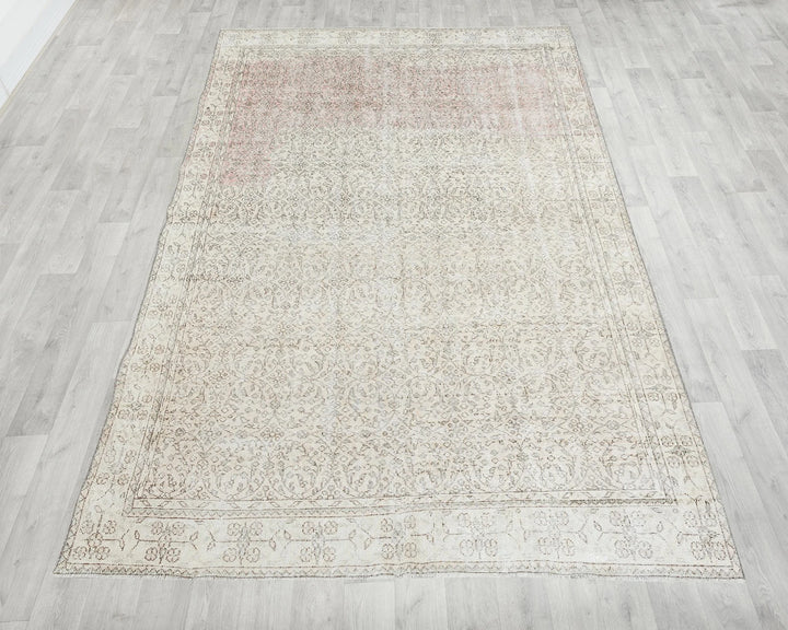 Multicolor Turkish Oushak Rug 6'6" x 9'11" Hand-Knotted | No. VR95982