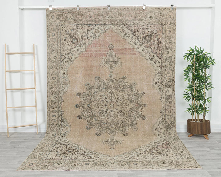Multicolor Turkish Oushak Rug 6'9" x 10'6" Hand-Knotted | No. VR96012