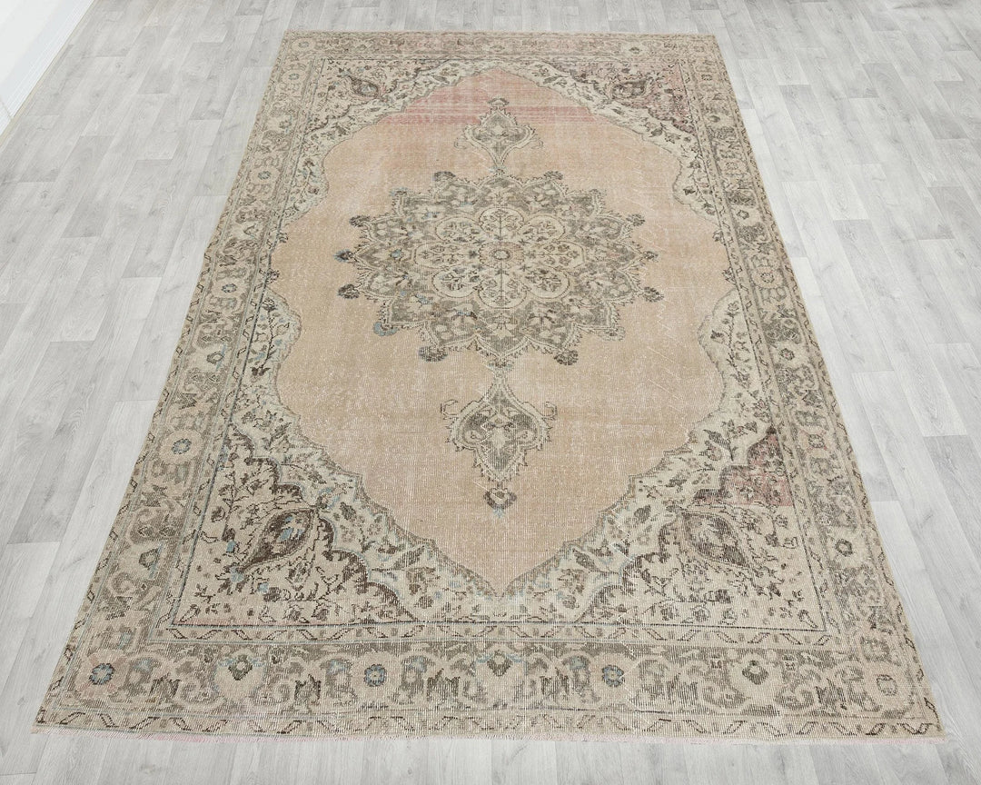 Multicolor Turkish Oushak Rug 6'9" x 10'6" Hand-Knotted | No. VR96012