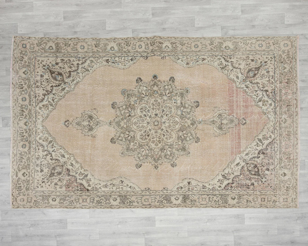 Multicolor Turkish Oushak Rug 6'9" x 10'6" Hand-Knotted | No. VR96012