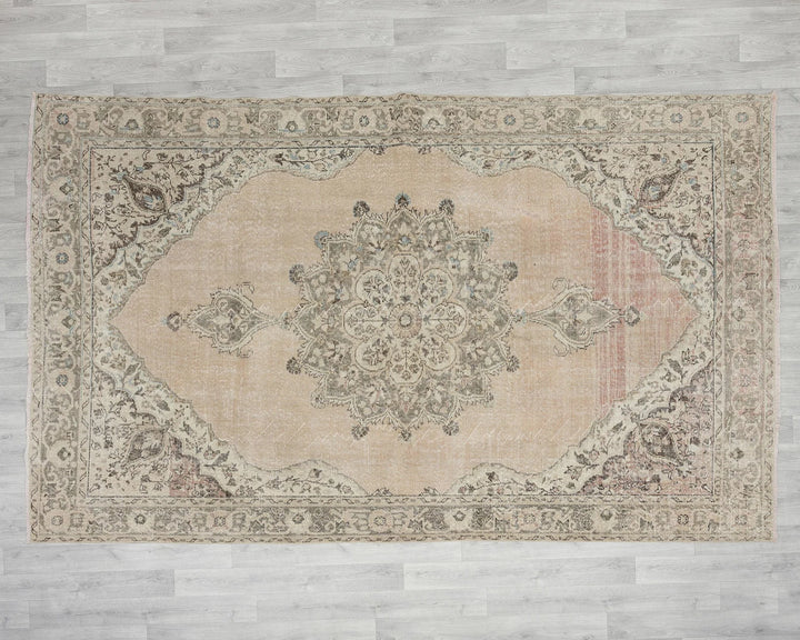 Multicolor Turkish Oushak Rug 6'9" x 10'6" Hand-Knotted | No. VR96012