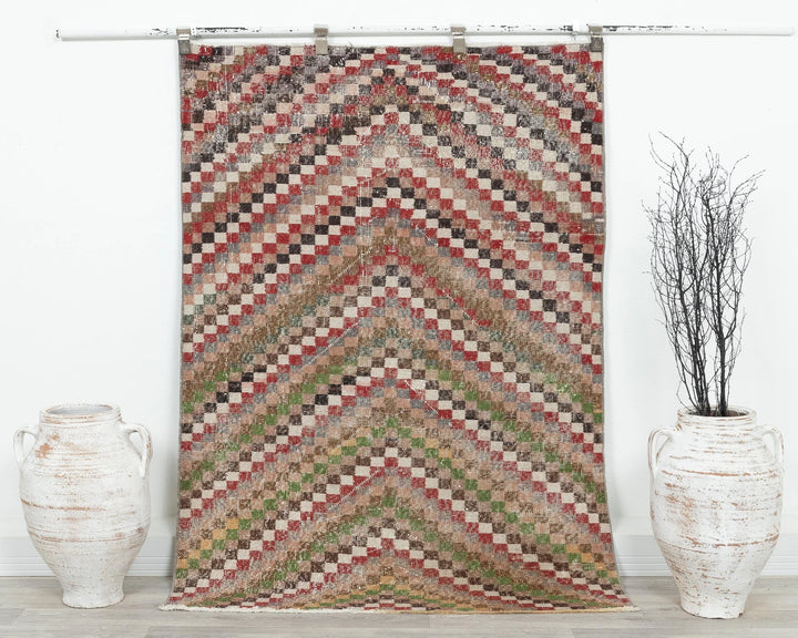 Multicolor Turkish Oushak Rug 3'9" x 5'9" Hand-Knotted | No. VR96089