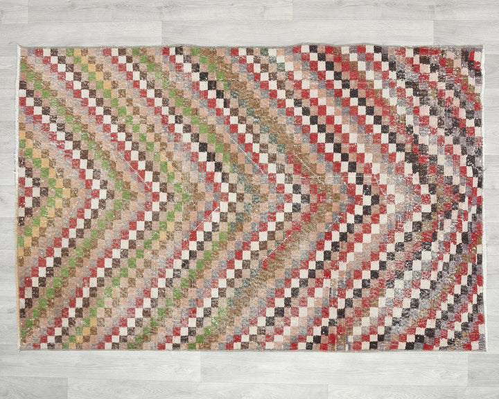 Multicolor Turkish Oushak Rug 3'9" x 5'9" Hand-Knotted | No. VR96089