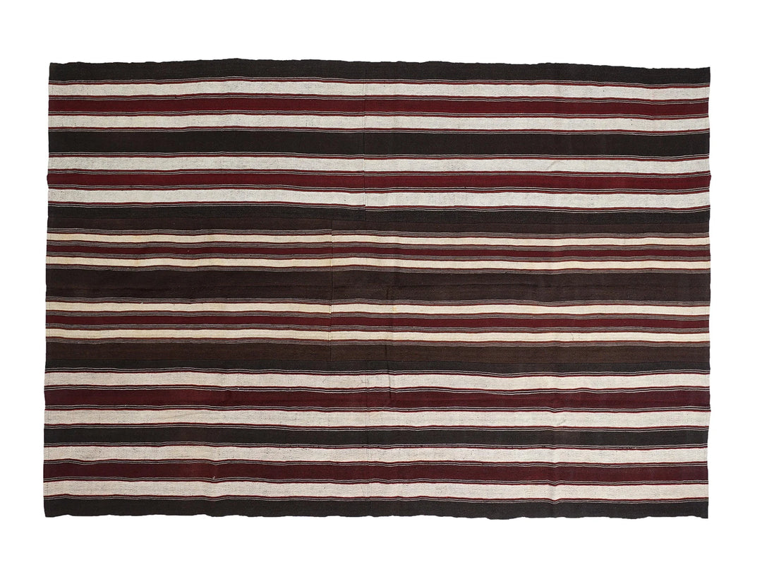 Brown Turkish Kilim Rug 7' 3" x 10' 11" Flat-Weave view 11