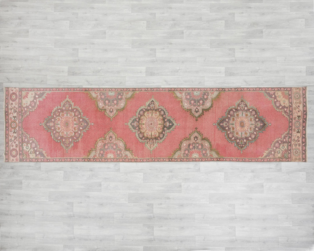 Pink Runner Rug 3' 2" x 12' 5" | No. VR96165