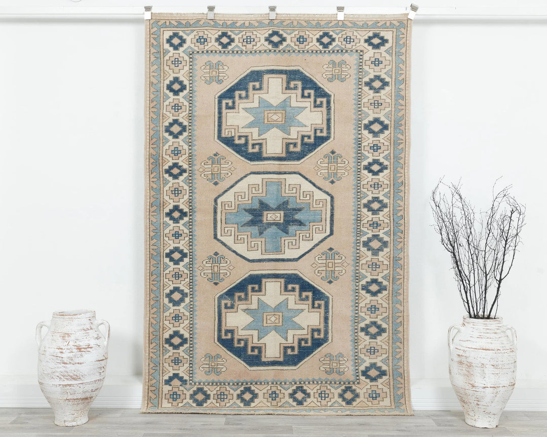 Multicolor Turkish Oushak Rug 4'6" x 6'11" Hand-Knotted | No. VR96213