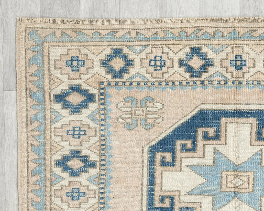 Multicolor Turkish Oushak Rug 4'6" x 6'11" Hand-Knotted | No. VR96213