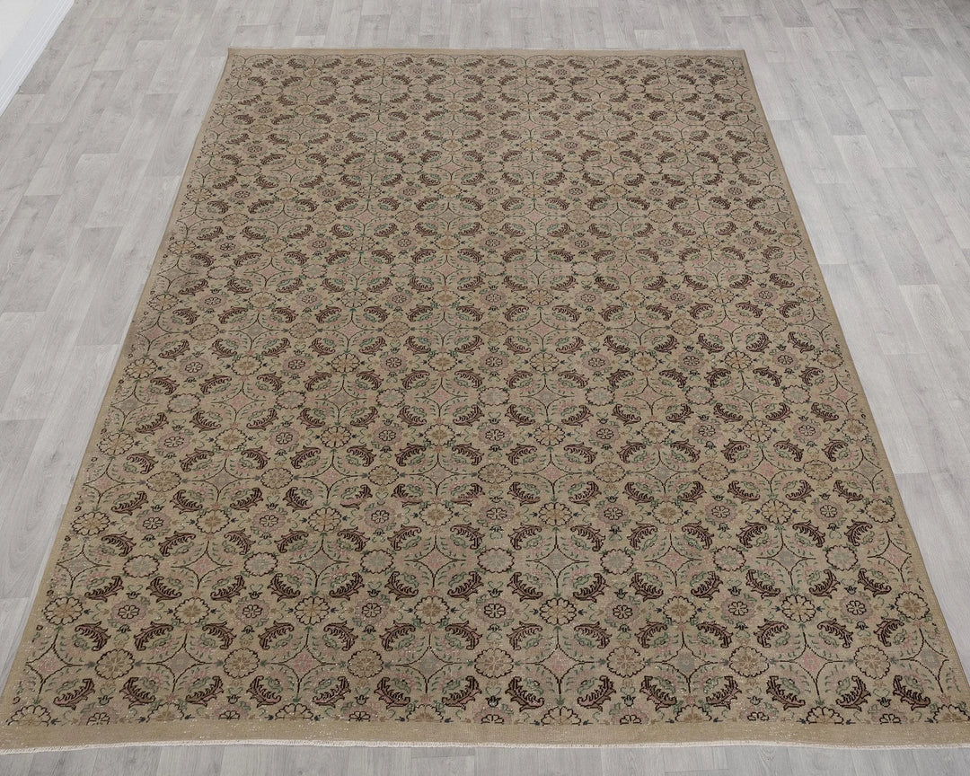 Multicolor Turkish Oushak Rug 8' 8" x 11' 2" Hand-Knotted | No. VR96241