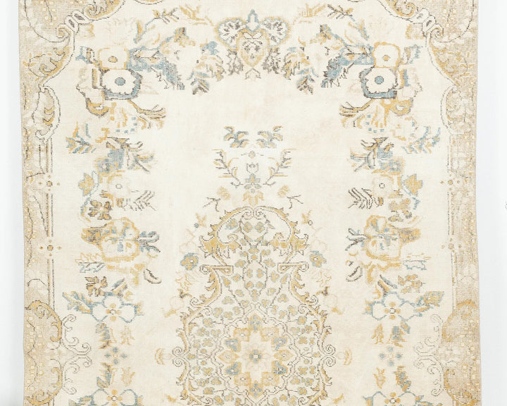 Beige Turkish Oushak Rug 5' 11" x 10' Hand-Knotted | No. VR96332