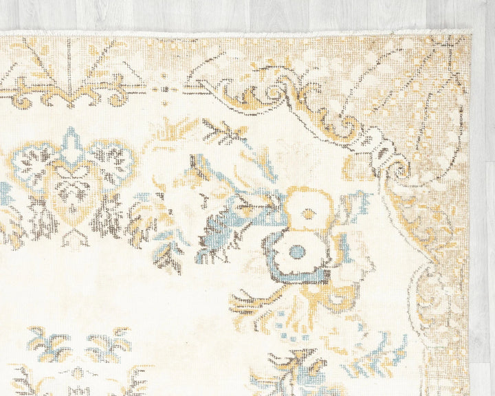 Beige Turkish Oushak Rug 5' 11" x 10' Hand-Knotted | No. VR96332