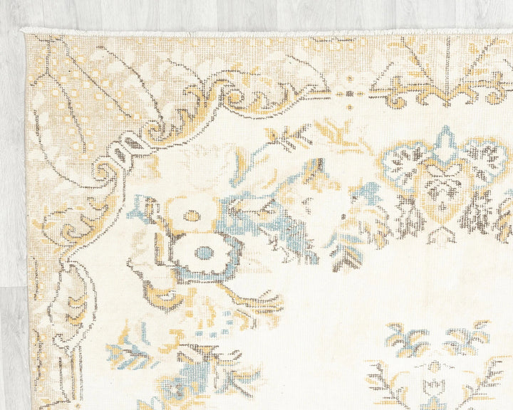 Beige Turkish Oushak Rug 5' 11" x 10' Hand-Knotted | No. VR96332