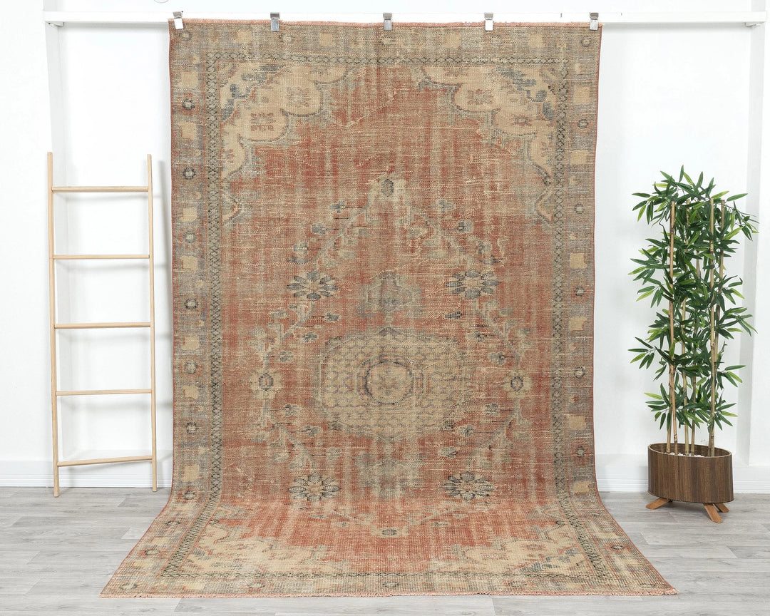 Multicolor Turkish Oushak Rug 6' 1" x 10' Hand-Knotted | No. VR96351