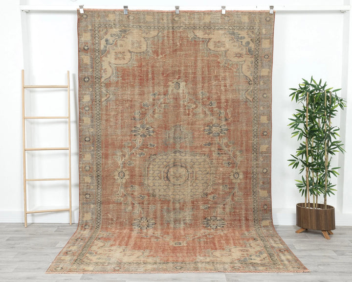 Multicolor Turkish Oushak Rug 6' 1" x 10' Hand-Knotted | No. VR96351