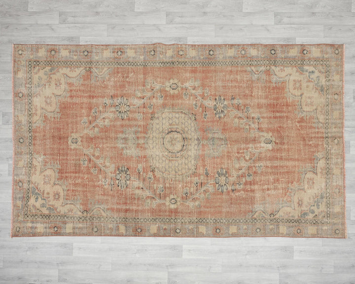 Multicolor Turkish Oushak Rug 6' 1" x 10' Hand-Knotted | No. VR96351