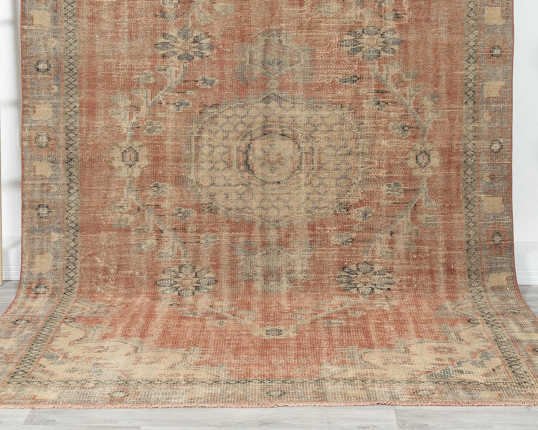Multicolor Turkish Oushak Rug 6' 1" x 10' Hand-Knotted | No. VR96351