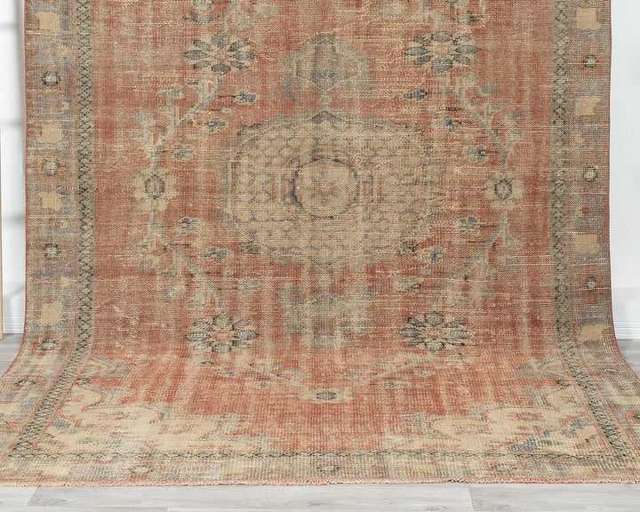 Multicolor Turkish Oushak Rug 6' 1" x 10' Hand-Knotted | No. VR96351
