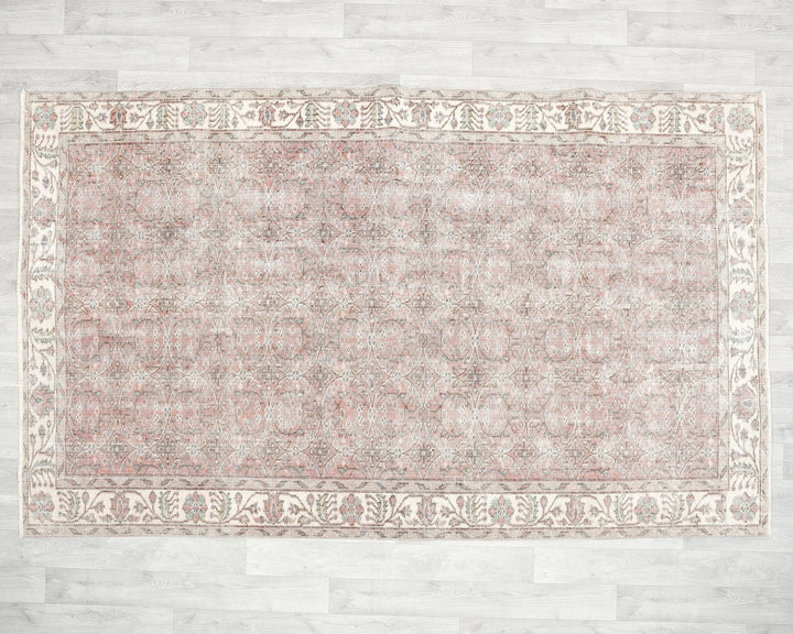 Pink Turkish Oushak Rug 8'8" x 5'1" Hand-Knotted | No. VR96414