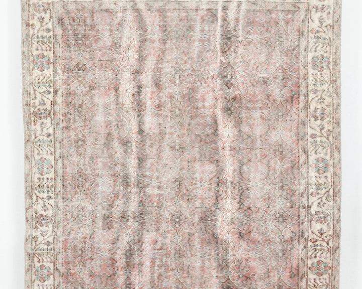 Pink Turkish Oushak Rug 8'8" x 5'1" Hand-Knotted | No. VR96414
