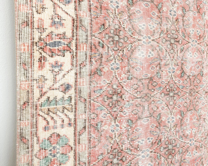 Pink Turkish Oushak Rug 8'8" x 5'1" Hand-Knotted | No. VR96414