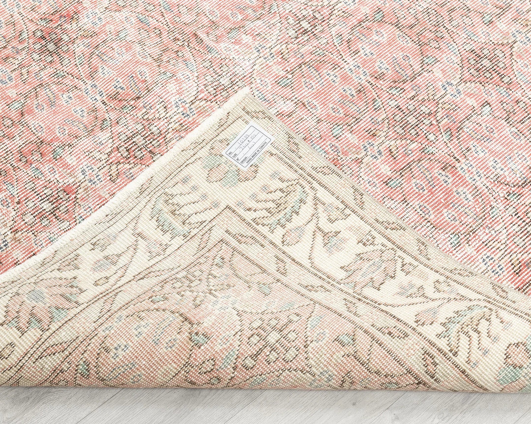 Pink Turkish Oushak Rug 8'8" x 5'1" Hand-Knotted | No. VR96414