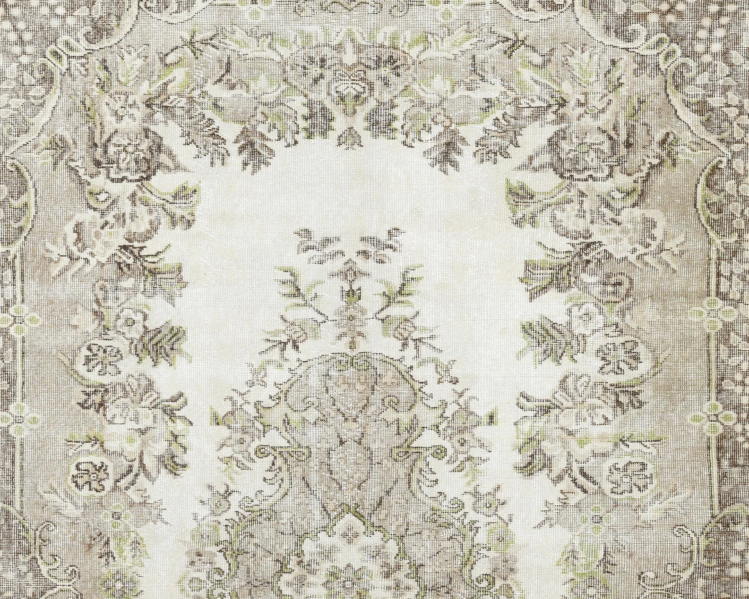 Multicolor Turkish Oushak Rug 9' 1" x 5' 10" Hand-Knotted | No. VR96448