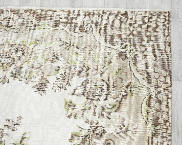 Multicolor Turkish Oushak Rug 9' 1" x 5' 10" Hand-Knotted | No. VR96448
