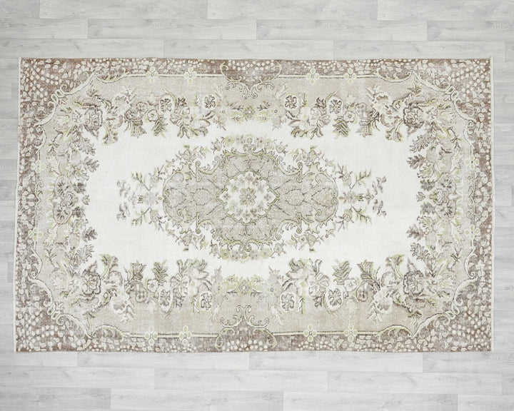Multicolor Turkish Oushak Rug 9' 1" x 5' 10" Hand-Knotted | No. VR96448