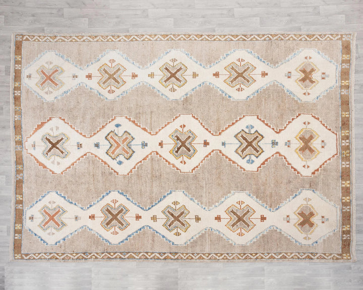 Neutral Oushak Rug 9' 5" x 12' 10" | No. VR96495