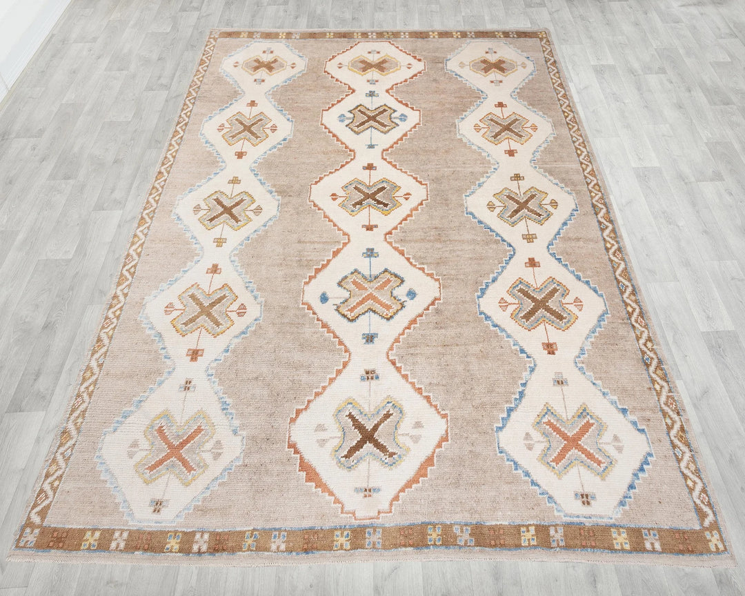 Neutral Oushak Rug 9' 5" x 12' 10" | No. VR96495