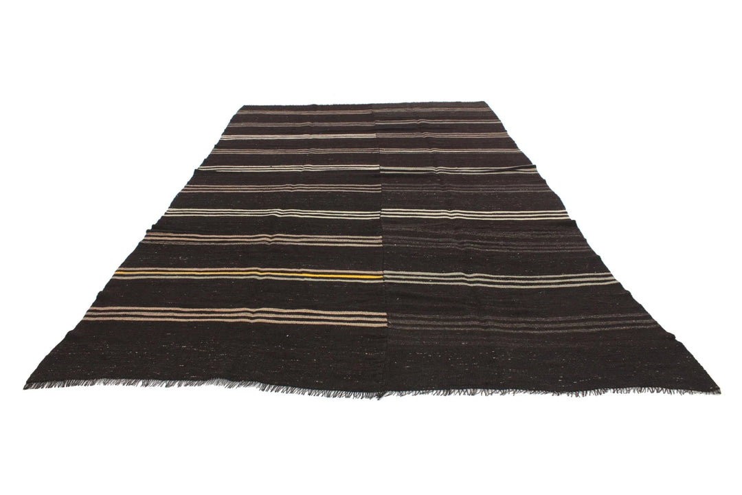 Brown Kilim Rug 7' 5" x 13' 3" | No. VR96588