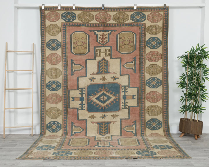 Multicolor Turkish Oushak Rug 6'10" x 9'6" Hand-Knotted | No. VR96620
