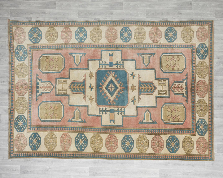 Multicolor Turkish Oushak Rug 6'10" x 9'6" Hand-Knotted | No. VR96620
