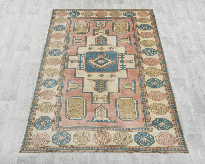 Multicolor Turkish Oushak Rug 6'10" x 9'6" Hand-Knotted | No. VR96620